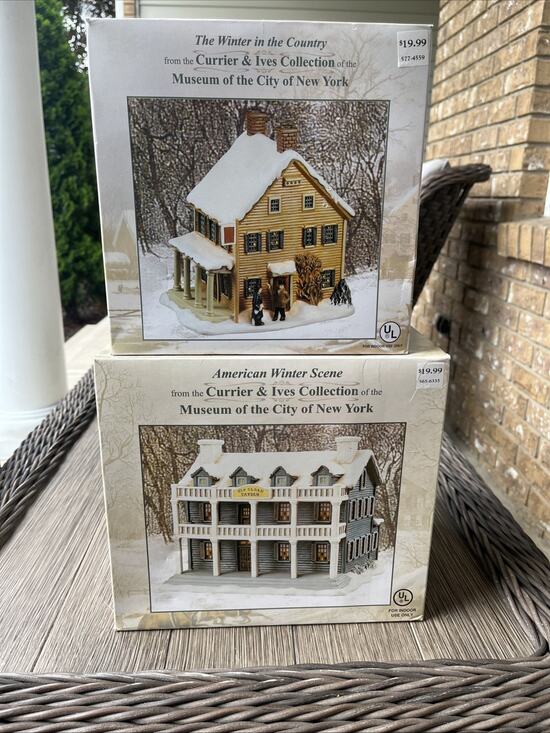 Currier & Ives Other - (2) American Winter Scene Currier & Ives Collection Old Sloan Tavern/NYC Museum